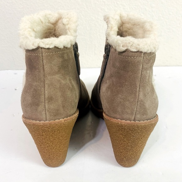 Cole Haan Michelle Grey Suede Wedge Booties Size 10 - Picture 4 of 7